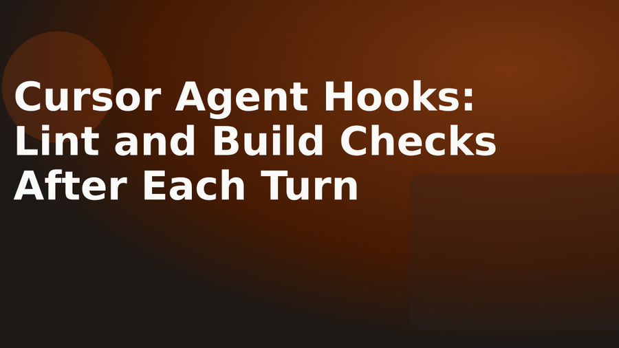 How to wire a Cursor stop hook that runs pnpm lint and pnpm build after every agent turn, returns followup_message with captured output on failure, and avoids silent breakage from Cursor's bundled Node on PATH—plus loop limits, debug toggles, and when to choose postToolUse or sessionEnd instead.