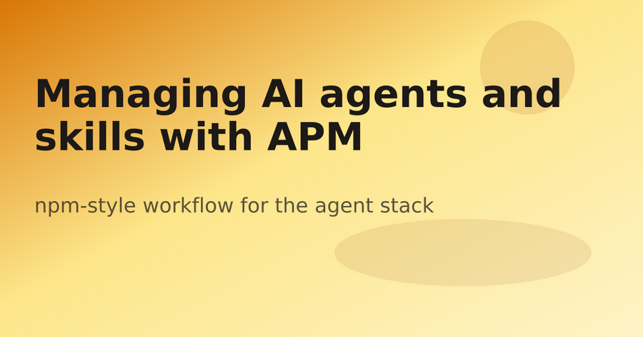 Managing AI Agents and Skills with APM
